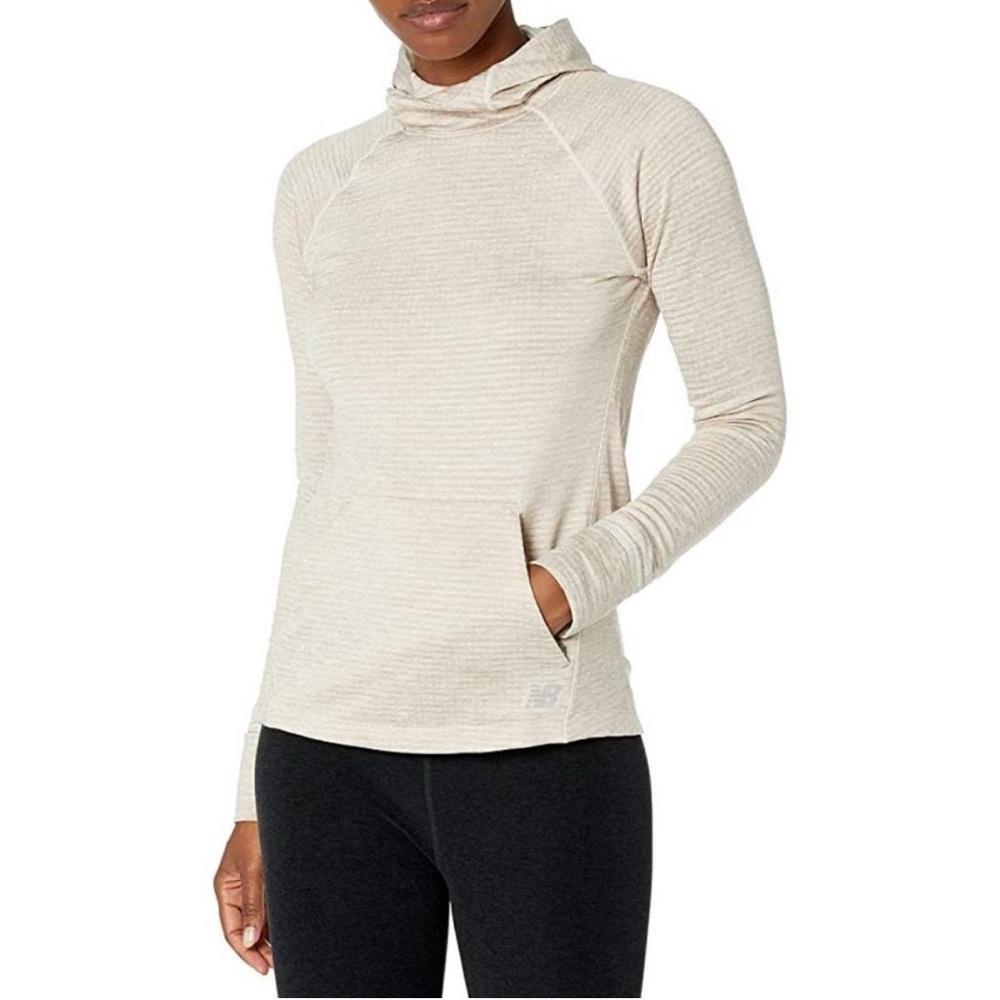 New Balance Heat Grid Hoodie - Sea Salt Heather, Medium
